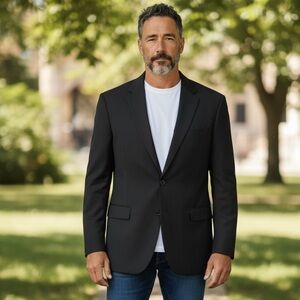 Lauren Ralph Lauren Men's Black Wool Blazer 46 R